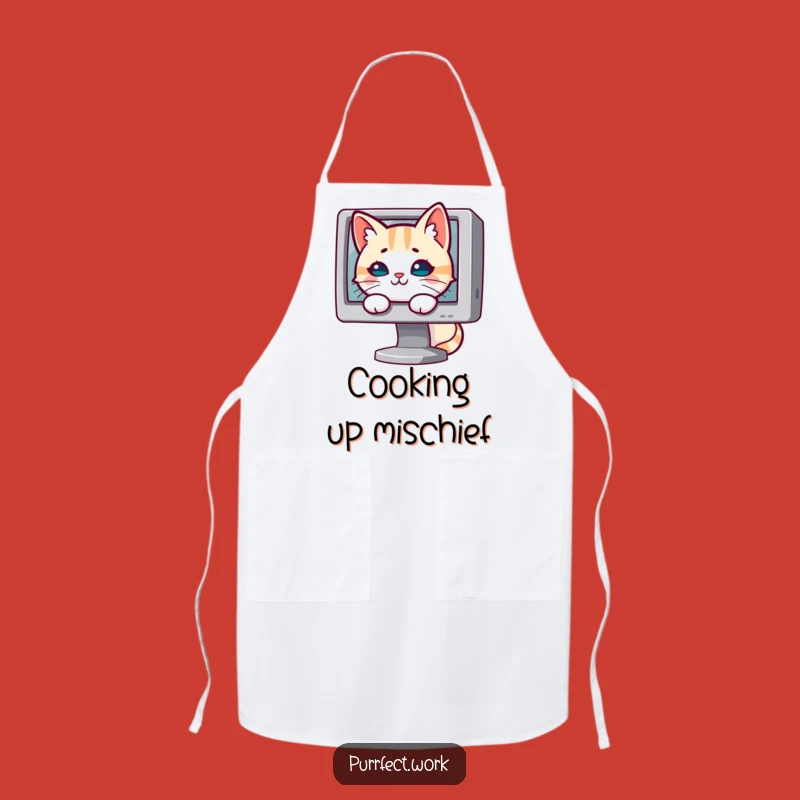 Funny Mischievous Cat Apron: Cook Up Some Trouble with a Smile