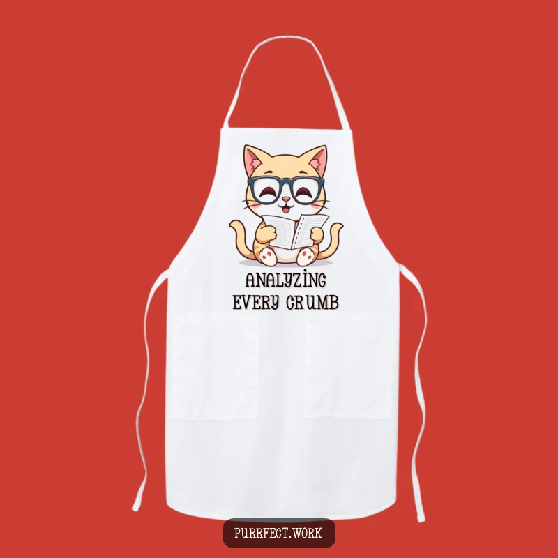 Funny Cat Chef Apron: Feline Reads Spreadsheet, Humorous Kitchen Gift for Cooks