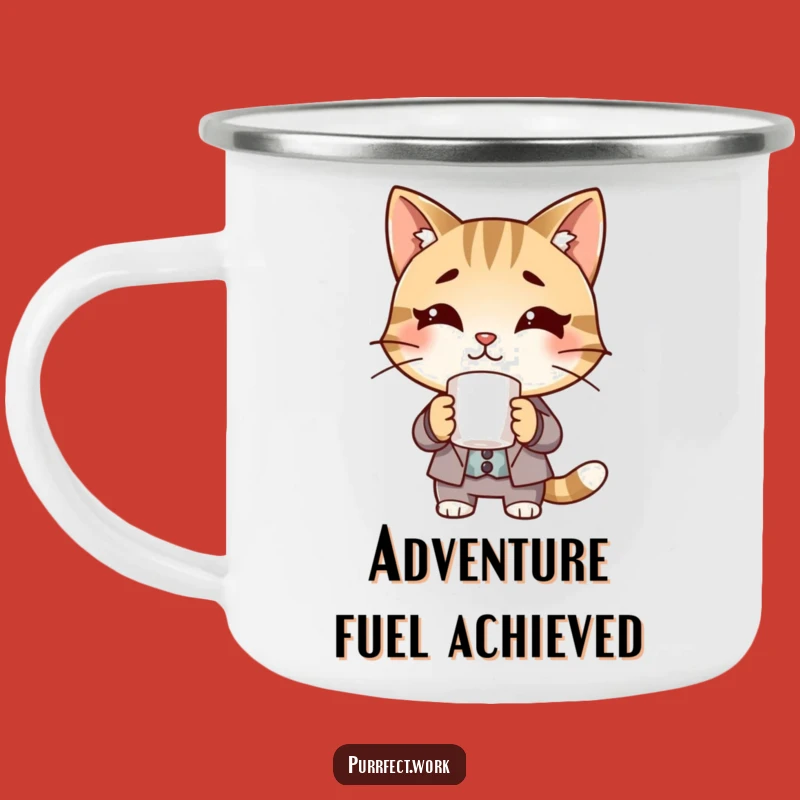 Funny Boss Cat Camping Mug: Outdoor Executive Feline Mug, Perfect Funny Gift!