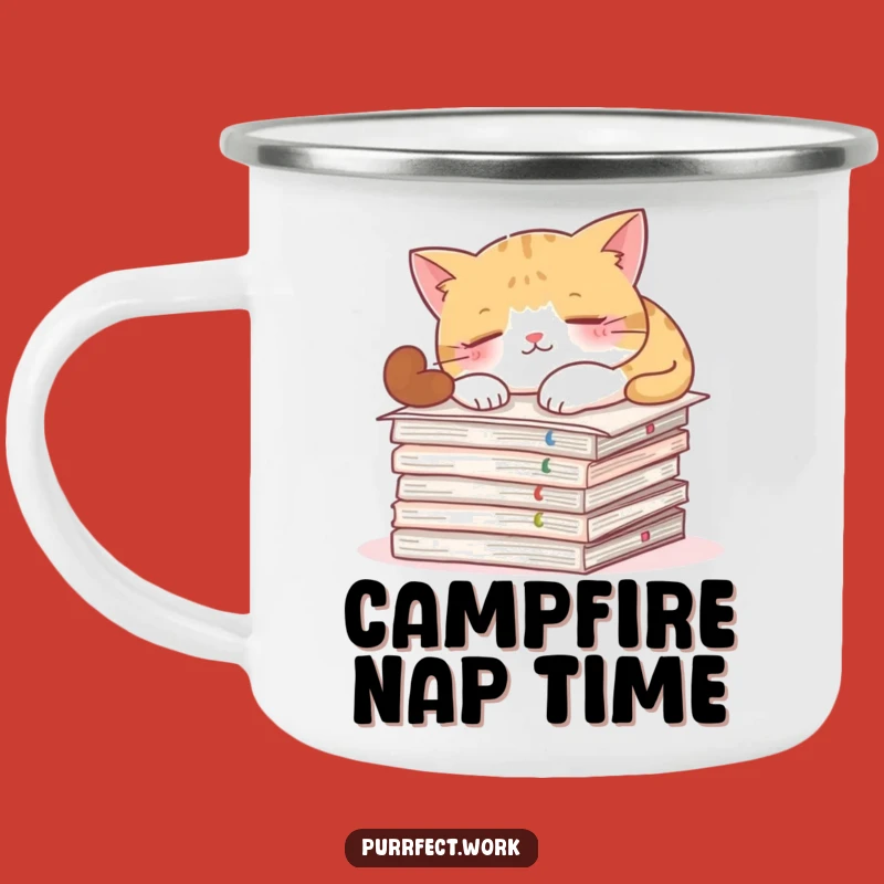 Funny Camp Kitty Mug - Hilarious Napping Document Guarding Gift