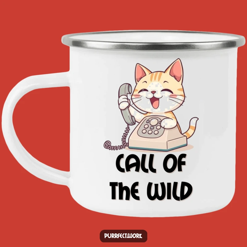 Funny Busy Cat Camping Mug: Enthusiastic Sips for Outdoor Conversations