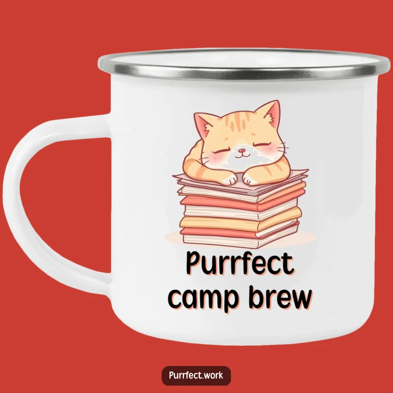 Funny Content Cat Camping Mug: Your Adventure Buddy for Coffee and Naps