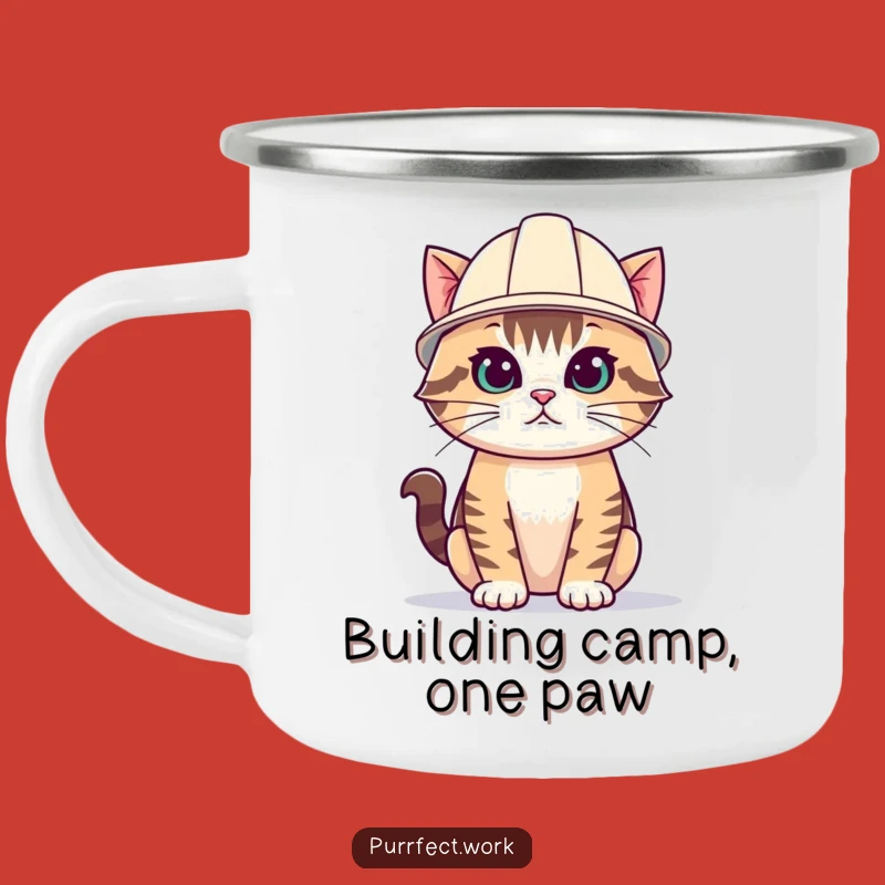 Funny Hard Hat Cat Camping Mug: Sip Fun on Your Adventures