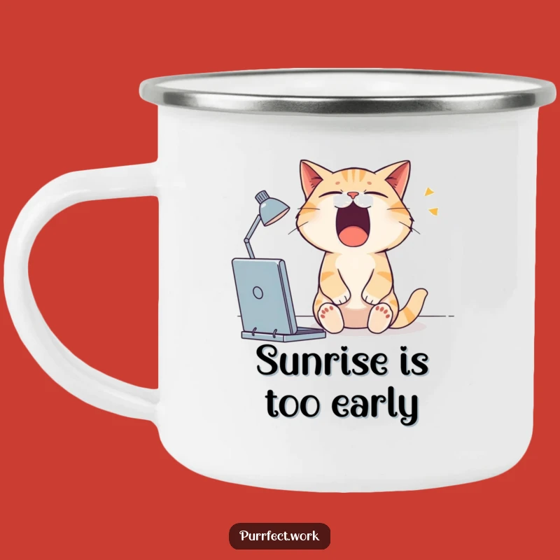 Funny Sleepy Cat Camping Mug: Your Cozy Companion for Slow Mornings