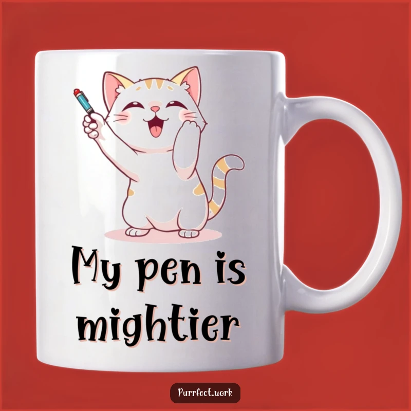 Funny Cat Pen Toy Mug - Hilarious Playtime Gift for Cat Lovers with Energy