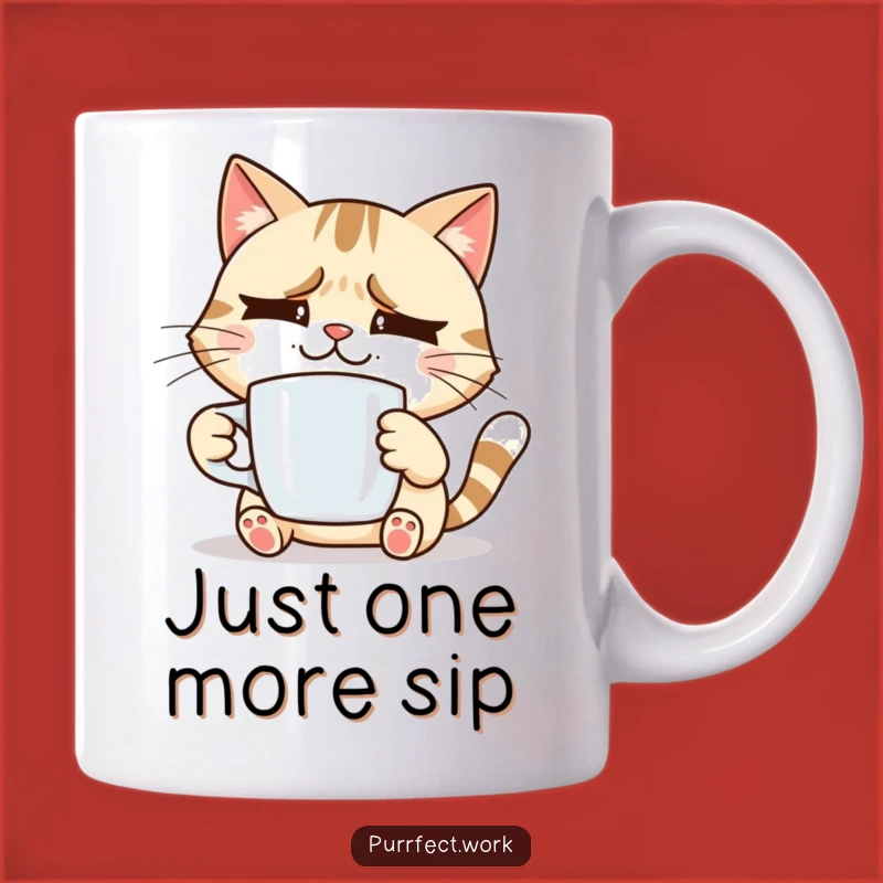 Funny Stressed Cat Coffee Mug: Smiling Feline Friend, Hilarious Gift for Tired Souls