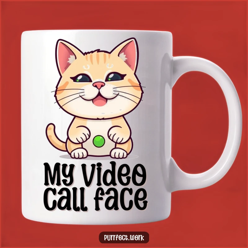 Funny Cat Video Call Mug - Hilarious WFH Pet Humor Gift