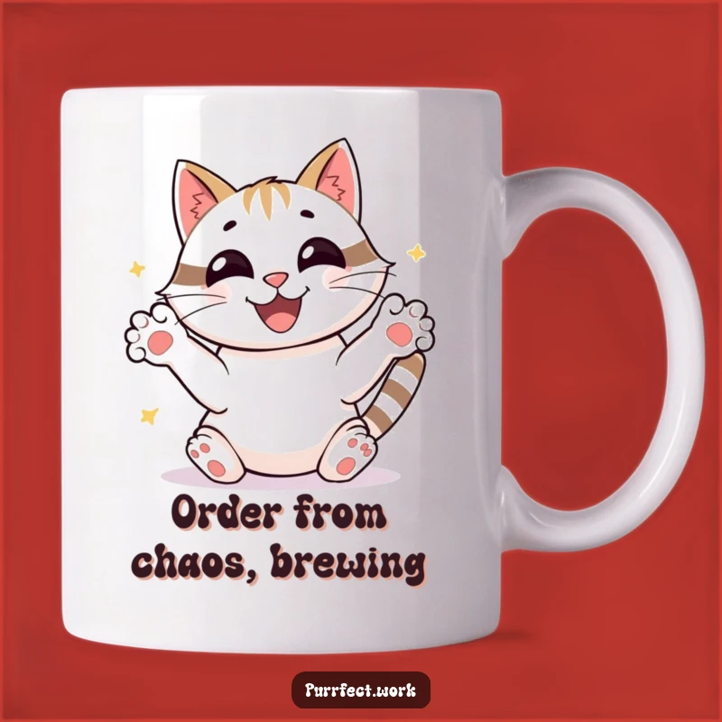 Funny Busy Cat Paper Mug: Joyful Feline Organizer, Hilarious Gift for Organized Chaos
