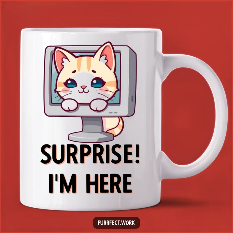 Funny Mischievous Cat Monitor Mug: The Perfect Gift for the Tech-Savvy Prankster
