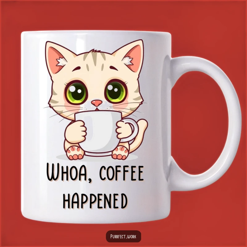 Funny Surprised Cat Coffee Mug: Hilarious Morning Gift for Coffee Lovers