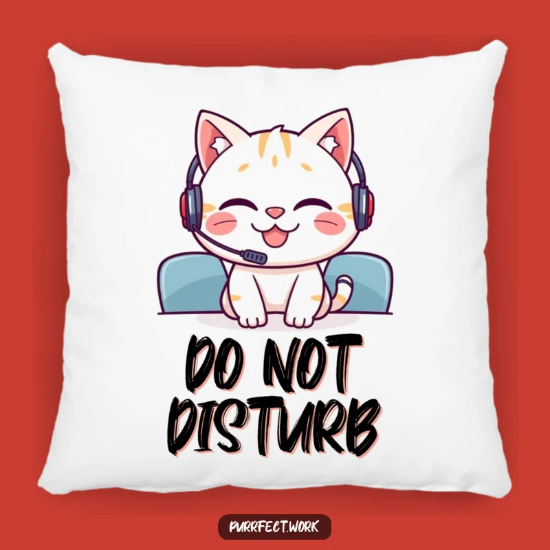 Funny Cat Meeting Pillow: Comfort for the Collaborative Cat