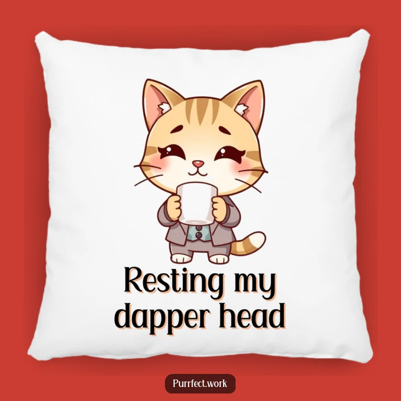 Funny Boss Cat Pillow: Cozy Feline Executive Cushion, Adorable Funny Gift!
