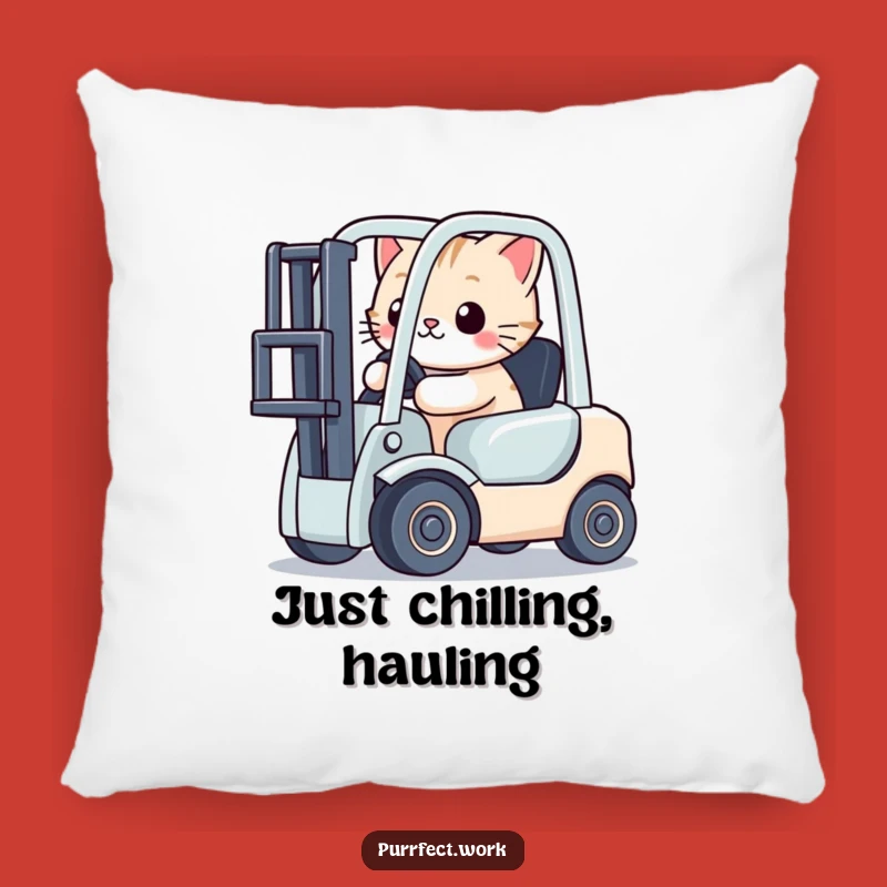 Funny Cat Forklift Pillow: Cute and Comfy Cushion for Laughter Lovers
