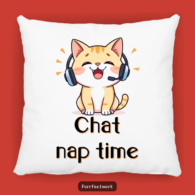 Funny Cat Headset Pillow: Cuddle Up with This Hilarious Chatty Companion!