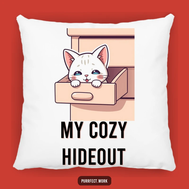 Funny Peek-a-Boo Cat Pillow: Cozy Curious Feline Cushion, Adorable Funny Gift!