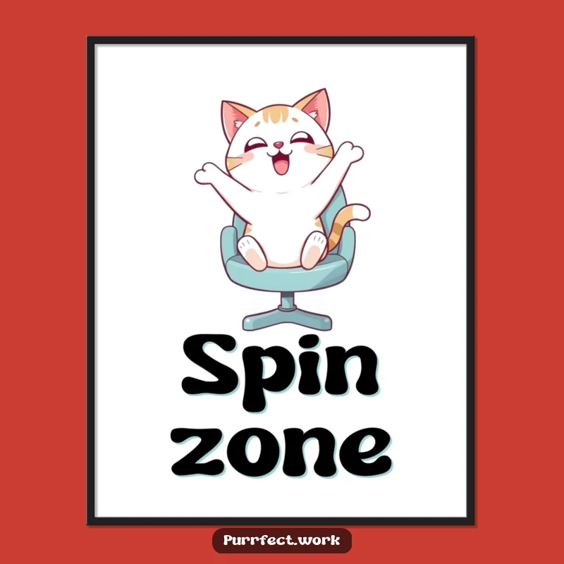 Funny Bouncing Cat Digital Art - Enthusiastic Wall Decor Printable Fun