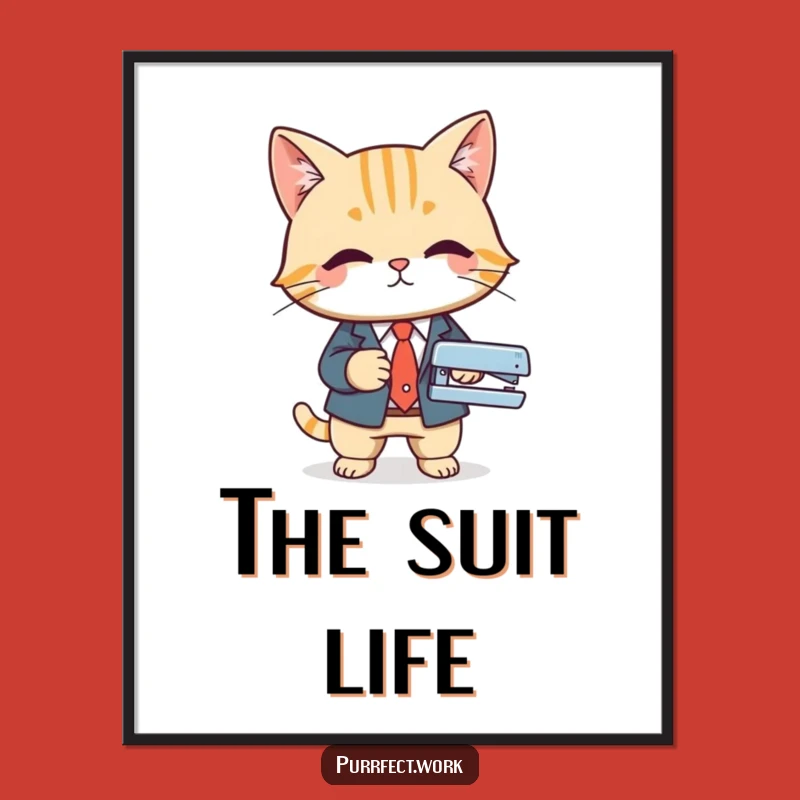 Funny Business Cat Art Print: Hilarious Office Decor for the Savvy Professional