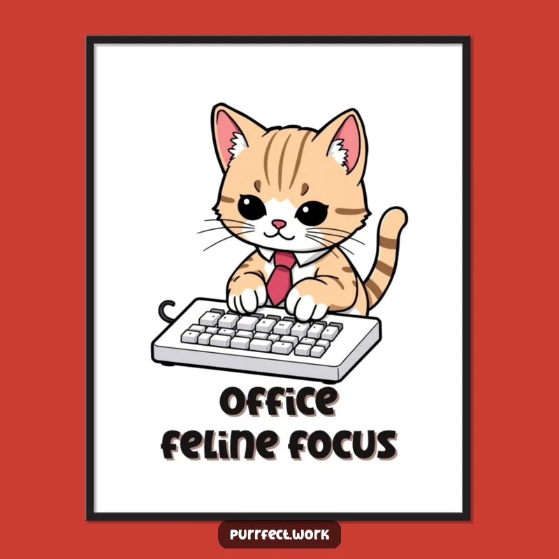 Funny Cat Keyboard Art Print: Hilarious Wall Decor for Any Cat Lover's Home