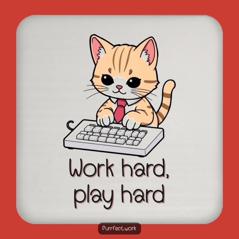Funny Cat Typing Coaster: Protect Surfaces with Hilarious Office Desk Decor