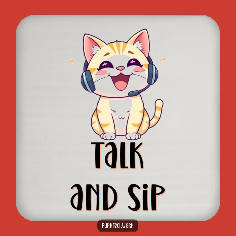 Funny Cheerful Cat Drink Coasters: Protect Surfaces with Lively Art