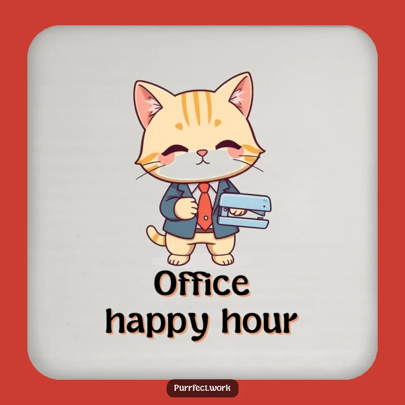 Funny Business Cat Coaster: Protect Surfaces with Professional Feline Style
