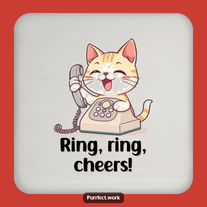 Funny Chatty Cat Coaster: Protect Surfaces with Enthusiastic Beverage Art