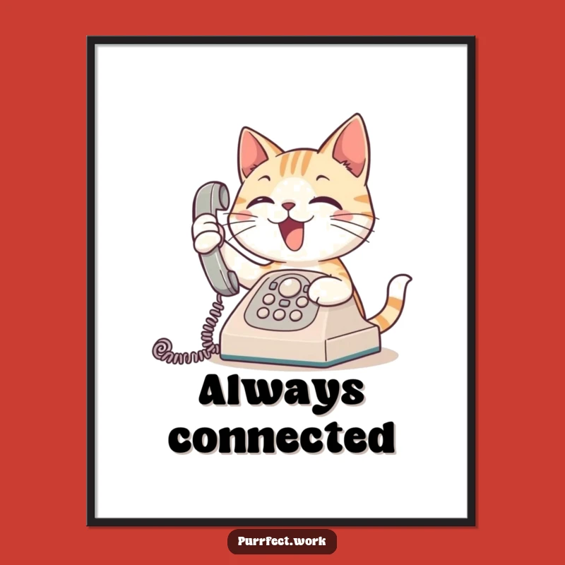 Funny Busy Cat Poster: Hilarious Wall Art for the Socially Connected