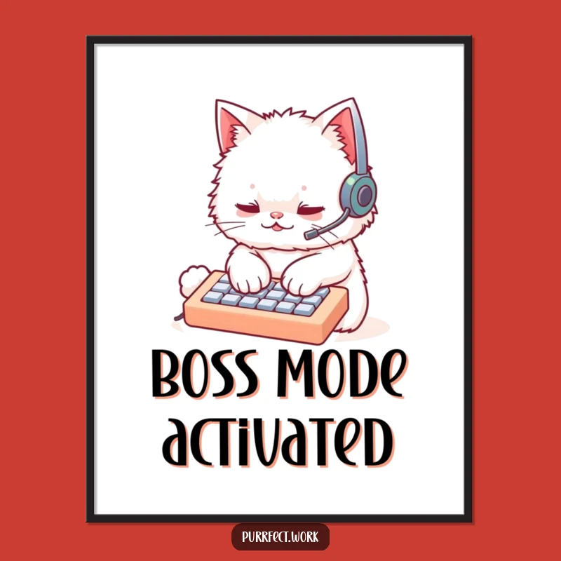 Funny Cat Coder Poster: Whimsical Techie Wall Art