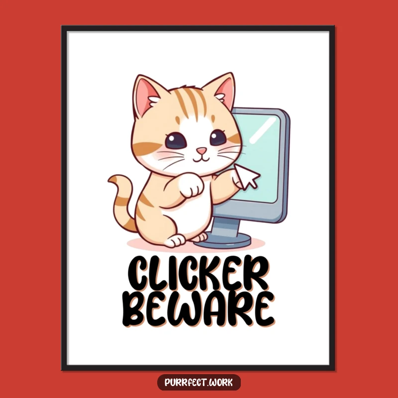 Funny Cat Paws Cursor Poster: Hilarious Wall Art for Your Tech Nook