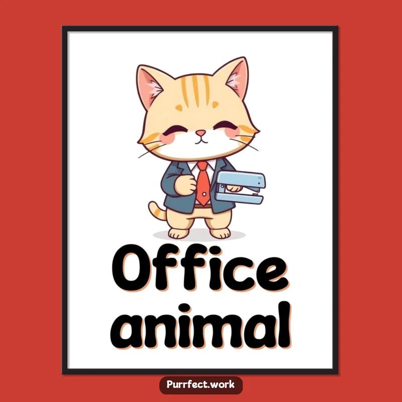Funny Business Cat Poster: Hilarious Office Art for Professional Decor