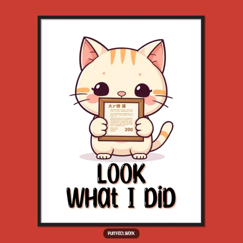 Funny Cat Achievement Poster: Decorate with Pride - Ideal Wall Art Gift!
