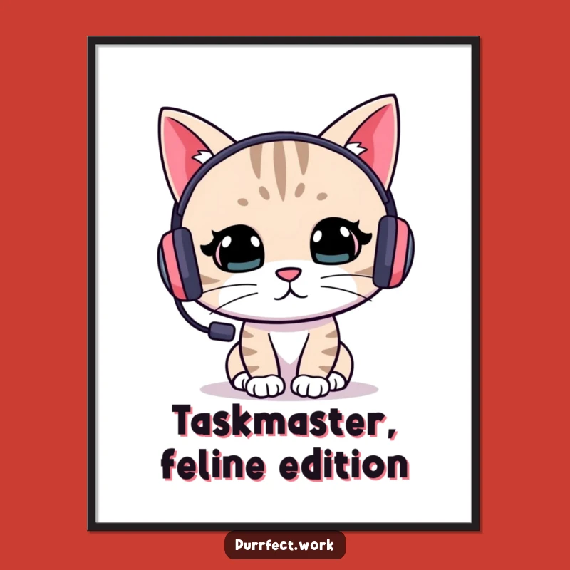Funny Cat Gamer Poster: Decorate Your Den with Hilarious Feline Focus - Ideal Gift!