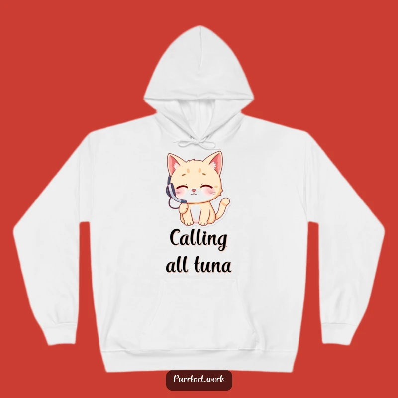 Funny Cat Headset Hoodie: Cozy Feline Bossing Calls, Ultimate Warm and Funny Gift