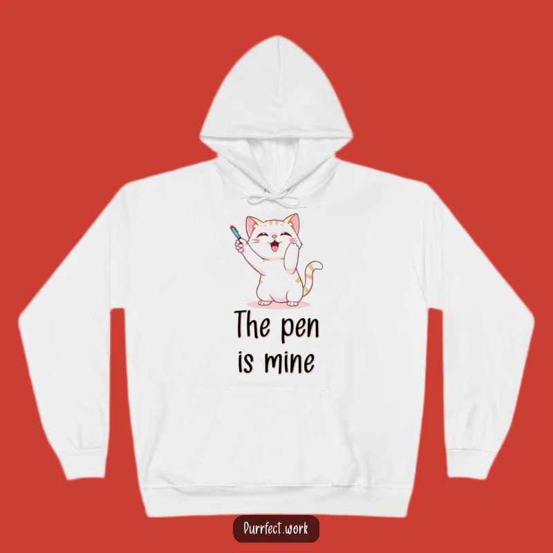 Funny Cat Pen Batting Hoodie - Hilarious Cozy Wear for Playful Feline Fans