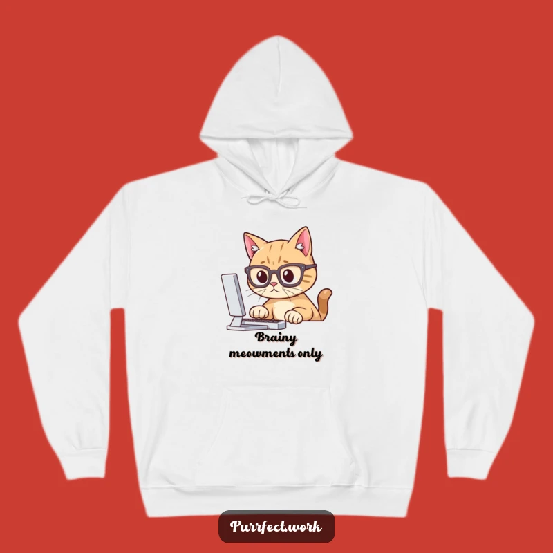 Funny Intellectual Cat Hoodie: Cozy & Witty Apparel for the Thoughtful Soul