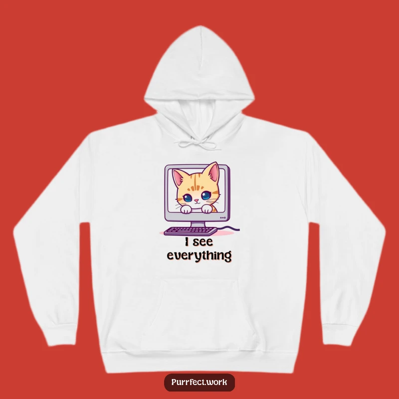 Cozy Funny Mischievous Cat Hoodie - Warm Tech Gamer Sweatshirt for Gifts