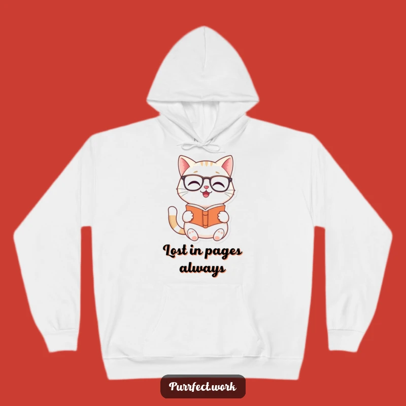 Funny Cat Reader Hoodie: Cozy Bookworm Feline Sweatshirt, Ideal Funny Gift!