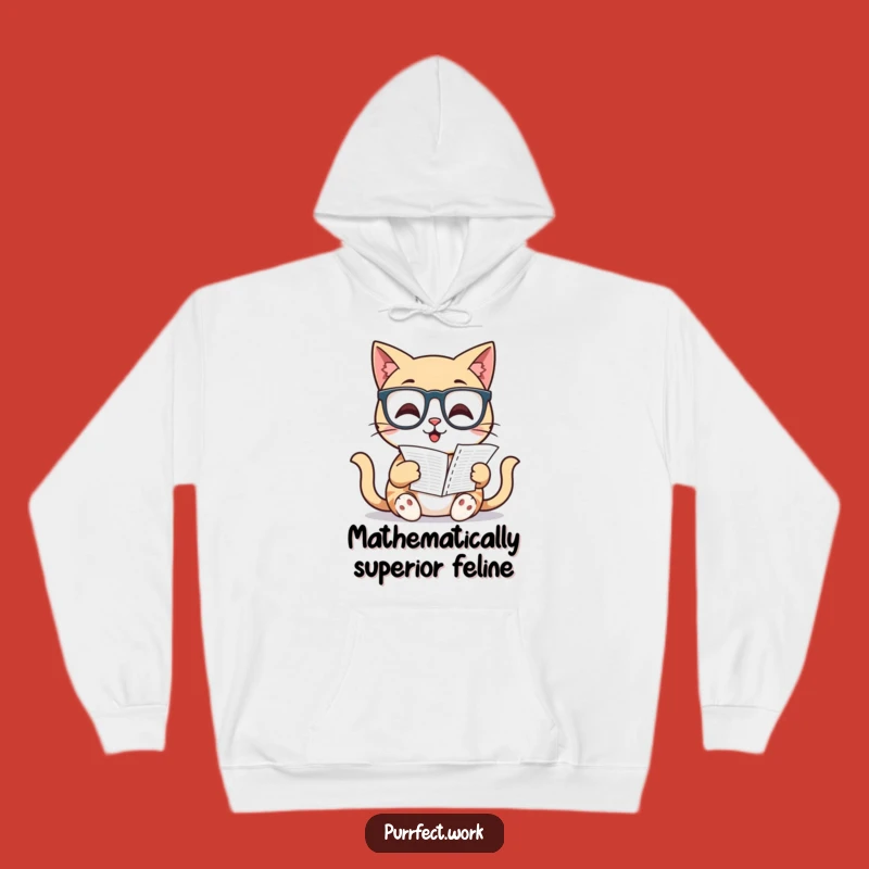 Funny Cat Scholar Hoodie: Cozy Feline Studying Spreadsheet, Ultimate Funny Gift for Intellectuals