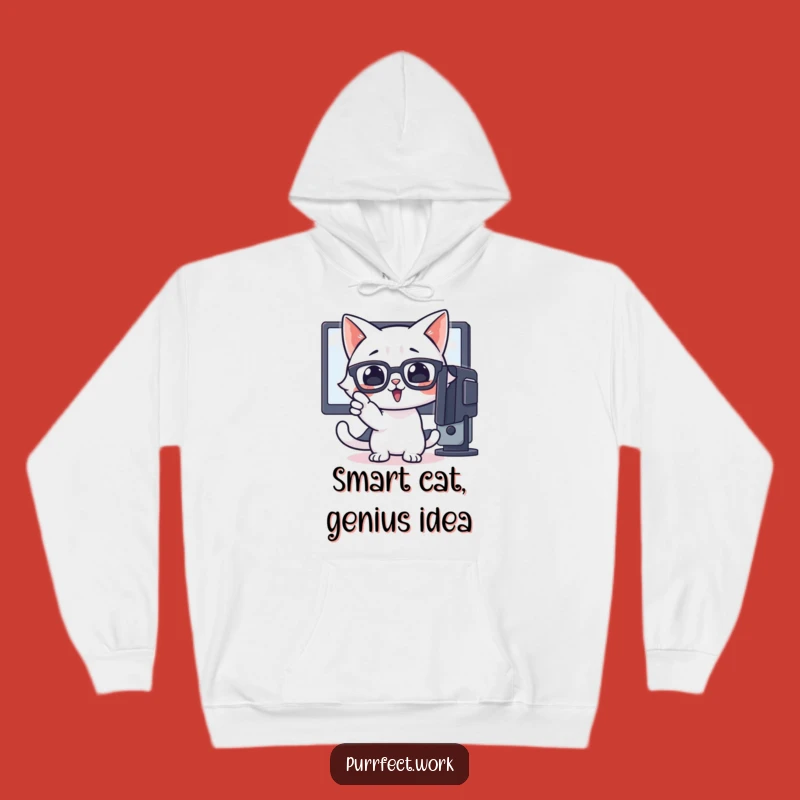 Funny Brainy Cat Hoodie - Cozy Feline Insightful Wear Gift