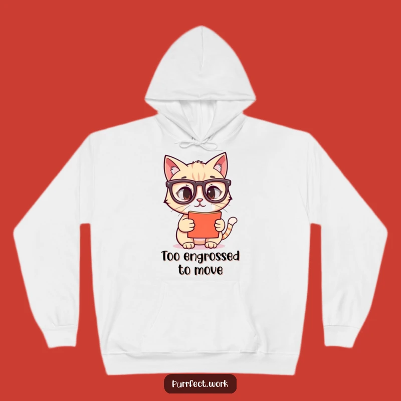 Funny Cat Reading Glasses Hoodie: Cozy & Hilarious Gift for Screen Addicts
