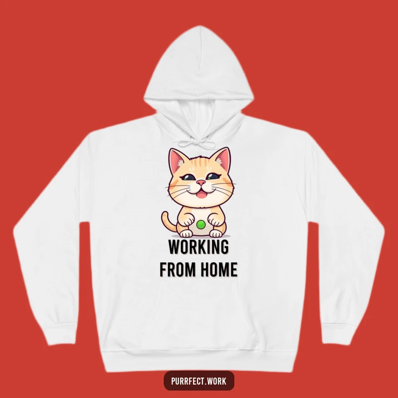 Funny Cat Meeting Hoodie - Cozy and Hilarious Video Call Gift