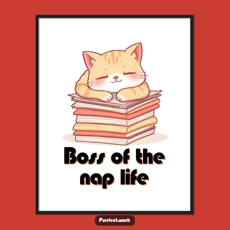 Free Printable Wall Art: Funny Cat Napping, Hilarious Downloadable Decor