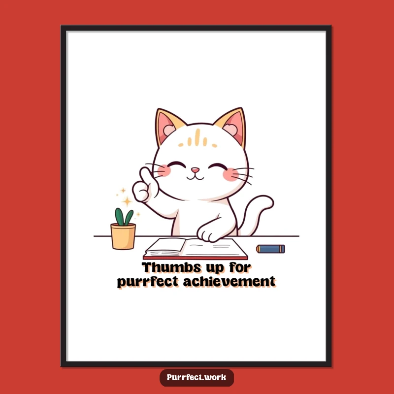 Free Printable Wall Art: Funny Cat Victory Pose, Downloadable Art for an Inspiring Space