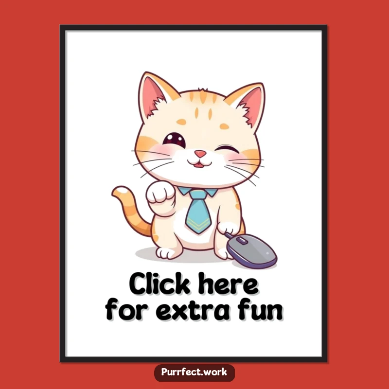 Free Printable Wall Art: Playful Cat Tie Art, Hilarious Mouse Cursor Downloadable Decor