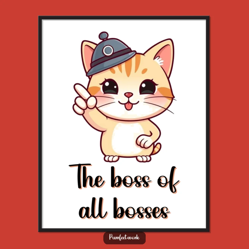 Funny Free Printable Boss Cat Wall Art - Motivational Whiteboard Downloadable Art
