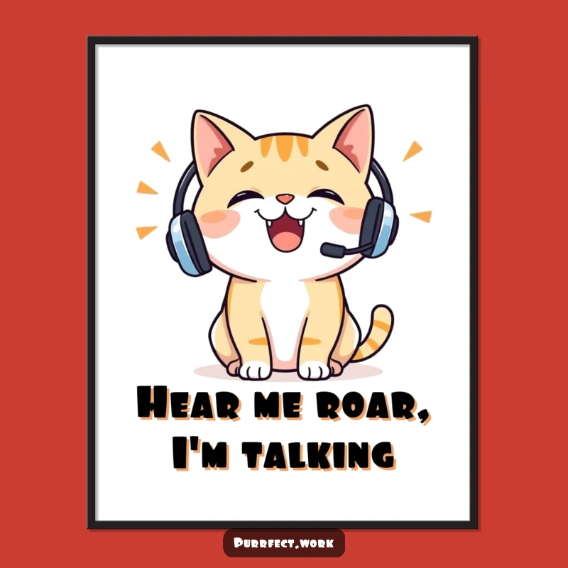 Free Printable Wall Art: Chatty Cat, Fun Downloadable Decor for Communication Lovers