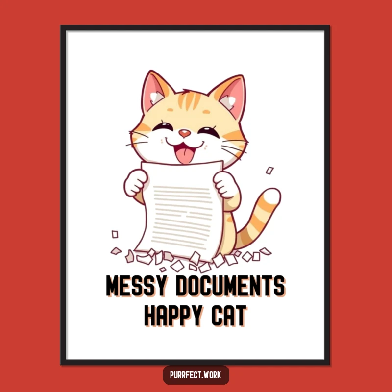 Free Printable Wall Art: Chaotic Cat Shredding for Quirky Downloadable Home Decor