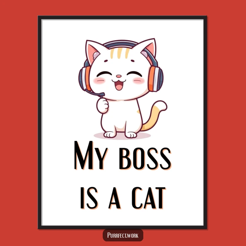 Free Printable Cat DJ Wall Art - Humorous Downloadable Decor for Music Lovers