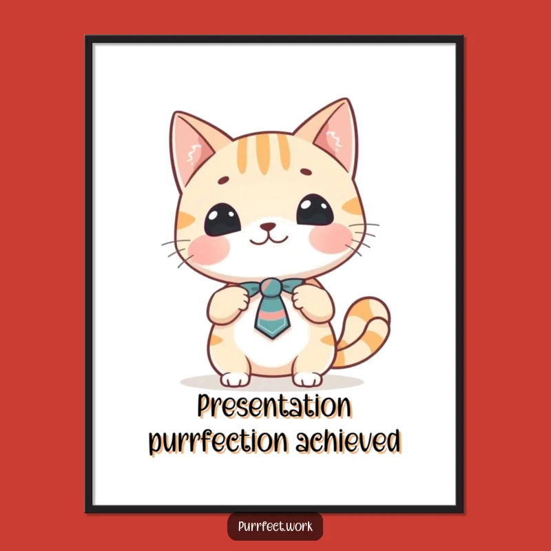 Free Printable Wall Art: Cat Presentation - Humorous Office or Home Decor Downloadable Art