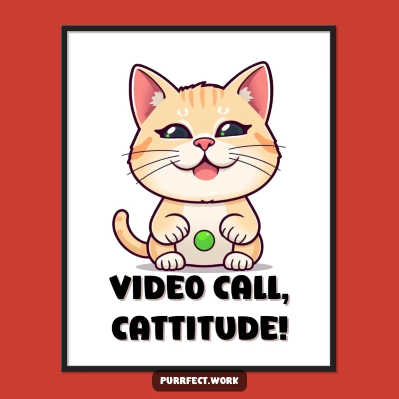 Funny Free Printable Wall Art: Cat Video Face for Humorous Downloadable Digital Decor